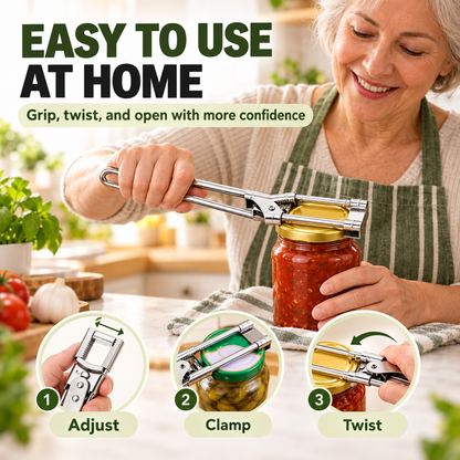 🙌Multifunctional Adjustable Can Opener – Designed for Those with Limited Hand Strength