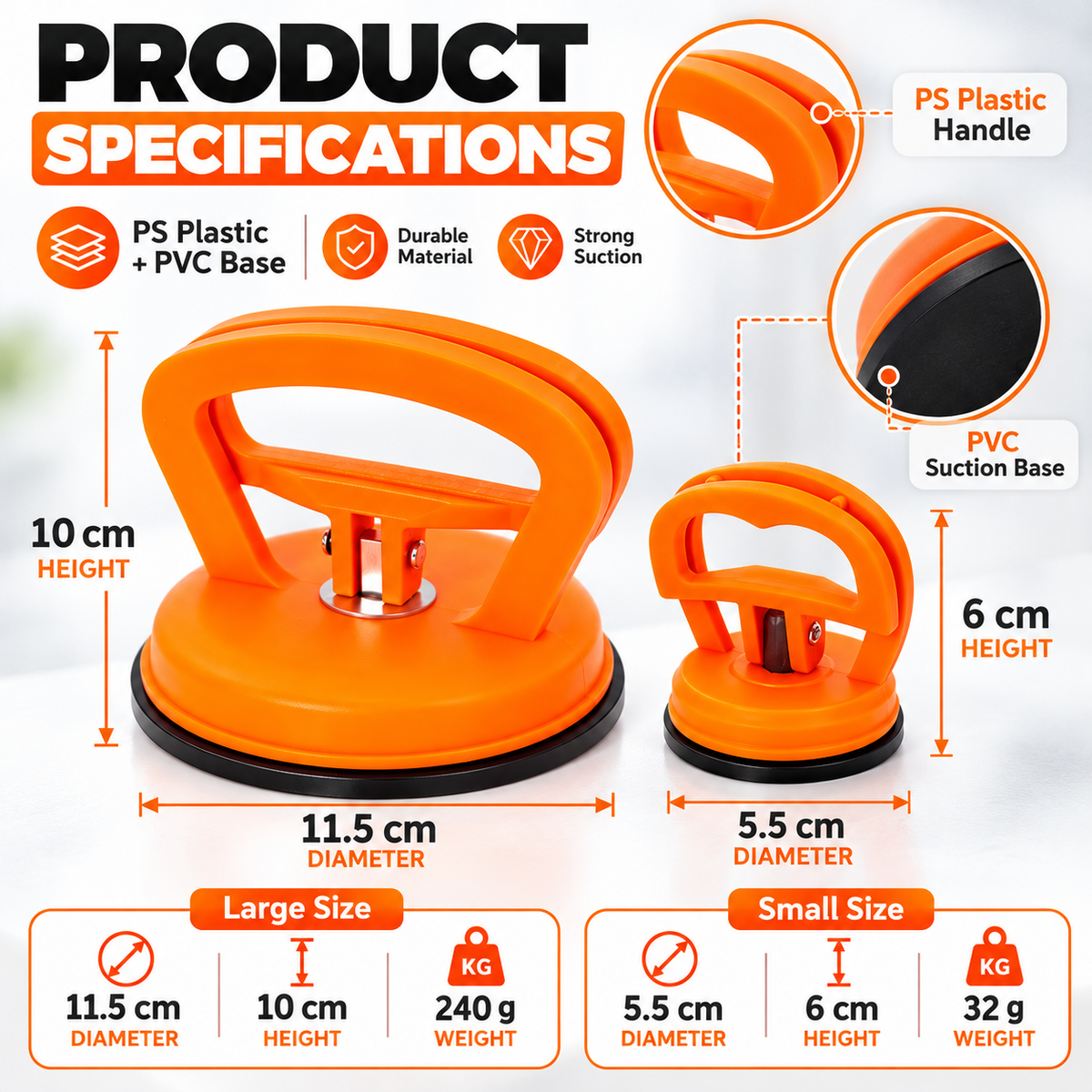 🛠️Heavy-Duty Suction Cup Dent Puller – Suitable for Car Dent Repair, Tiles, Ceilings, and Removing Mobile Phone Screens