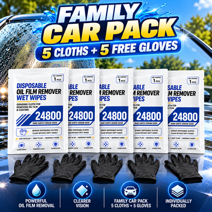 🚗 24800-Grit Windshield Oil Film Remover Wipes – Remove Stubborn Haze & Restore Clearer Glass ✨