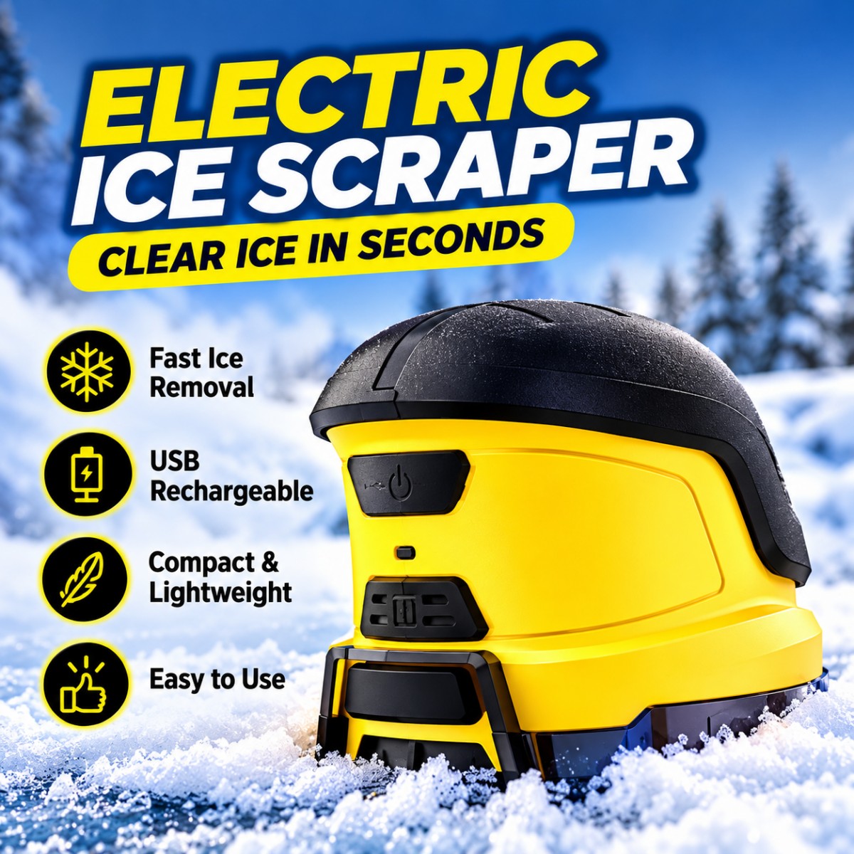 Rechargeable Electric Ice Scraper – Fast & Easy Windshield Ice Removal