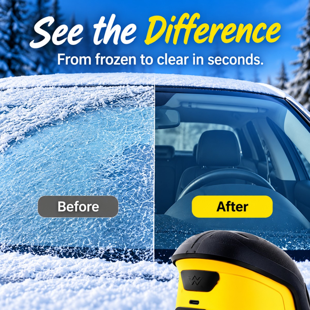 Rechargeable Electric Ice Scraper – Fast & Easy Windshield Ice Removal