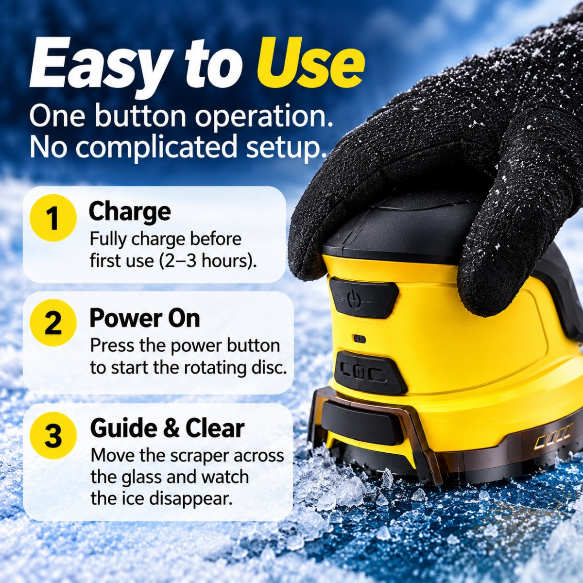 Rechargeable Electric Ice Scraper – Fast & Easy Windshield Ice Removal