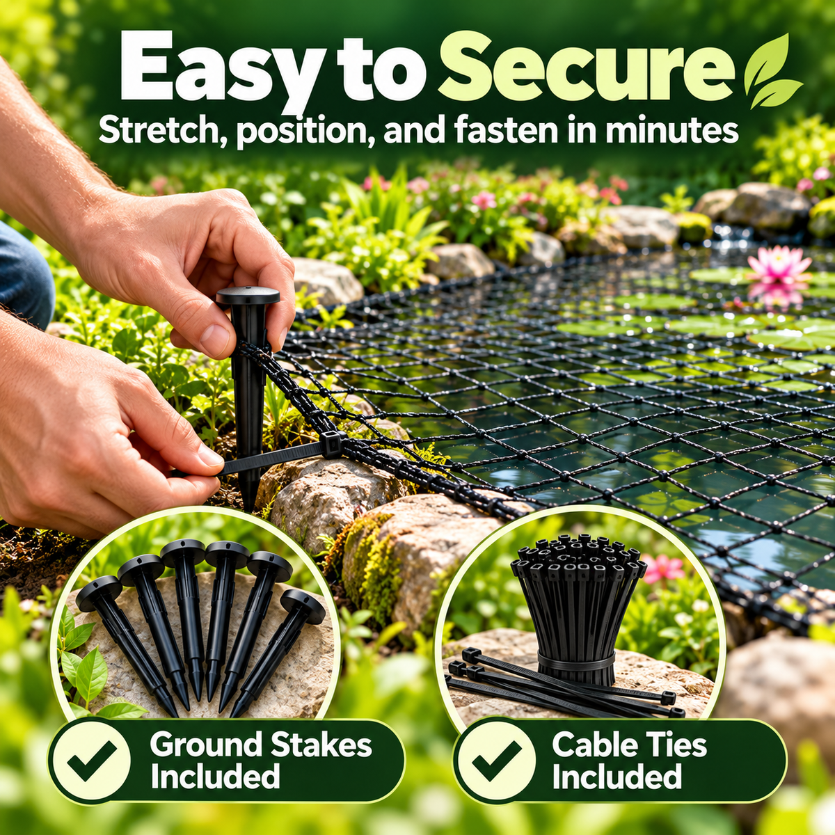 🐟 Heavy-Duty Pond Protection Net – Keep Koi Safe & Leaves Out