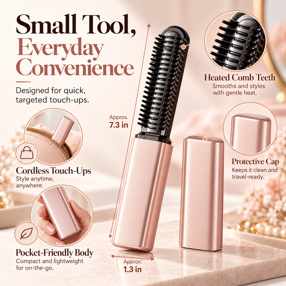 Mini Cordless Heated Styling Comb
