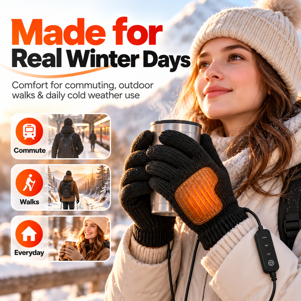 USB Heated Winter Gloves