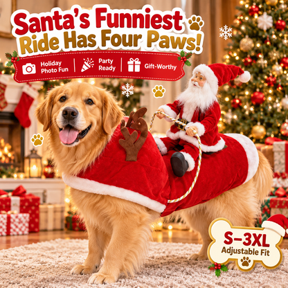 🎉Funny Santa Rider Christmas Dog Costume
