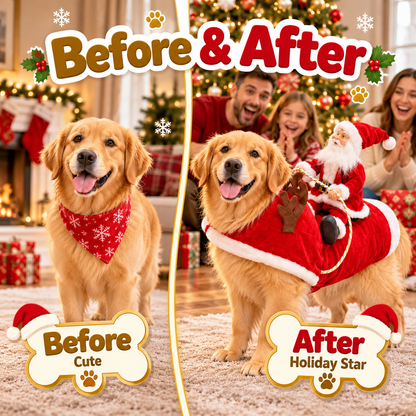 🎉Funny Santa Rider Christmas Dog Costume
