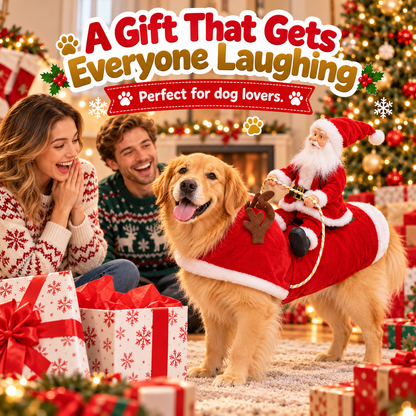 🎉Funny Santa Rider Christmas Dog Costume