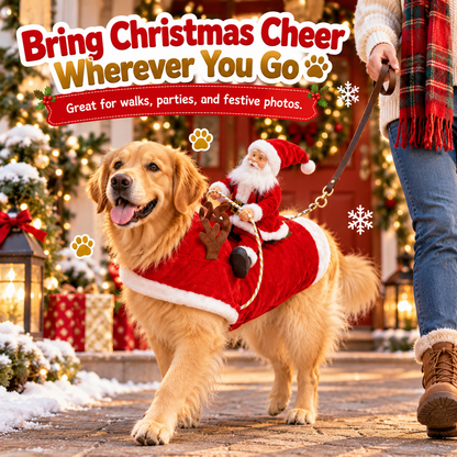 🎉Funny Santa Rider Christmas Dog Costume