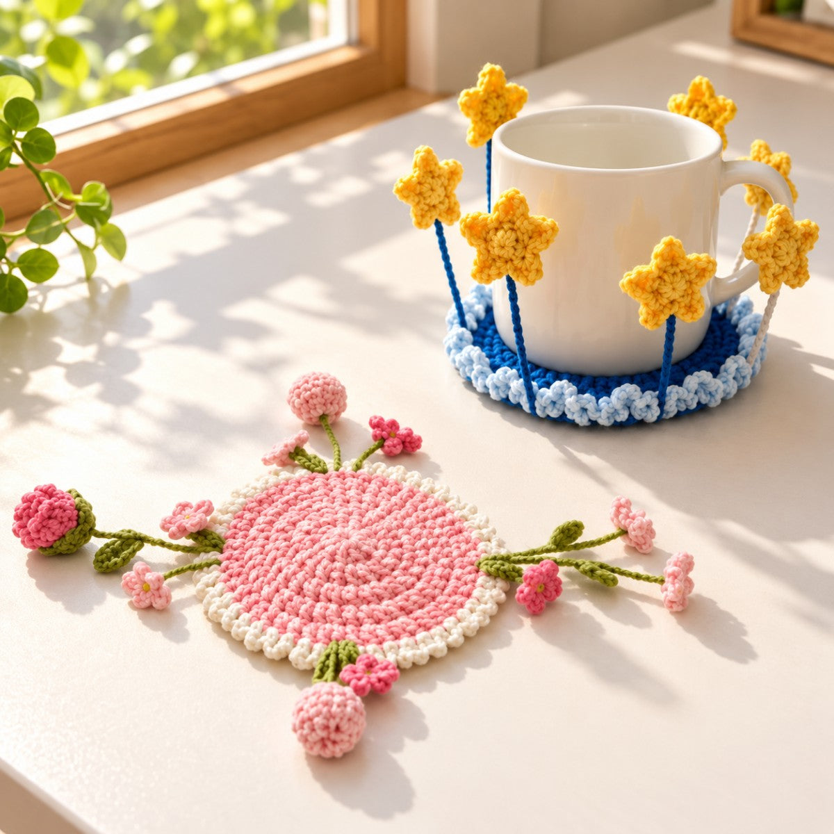 💐Handmade Pop-Up Flower Coaster – A Blooming Surprise for Every Cup