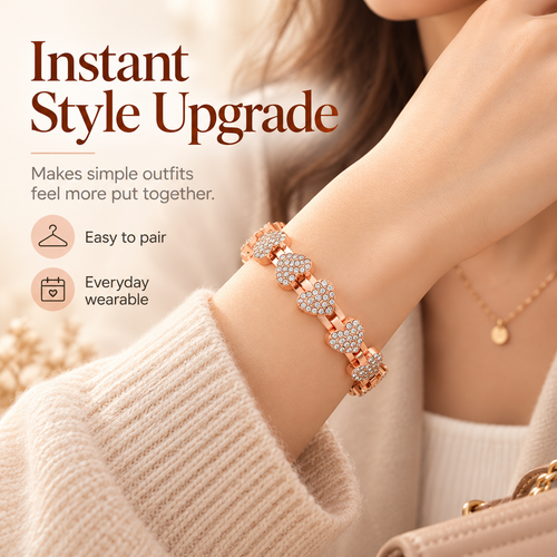 Fashionable magnetic heart-shaped metal bracelet