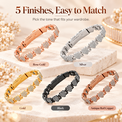 Fashionable magnetic heart-shaped metal bracelet