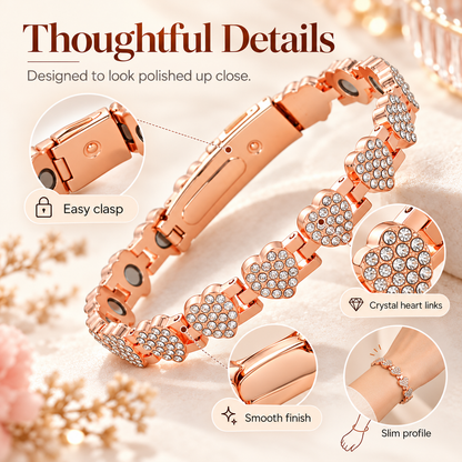 Fashionable magnetic heart-shaped metal bracelet