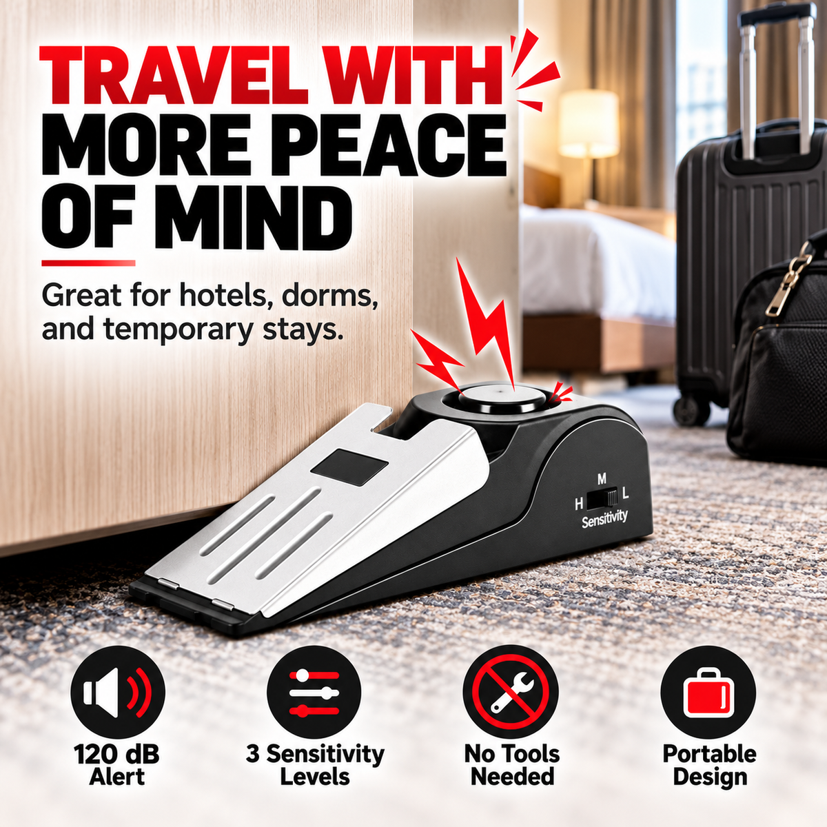 Portable Door Stop Alarm