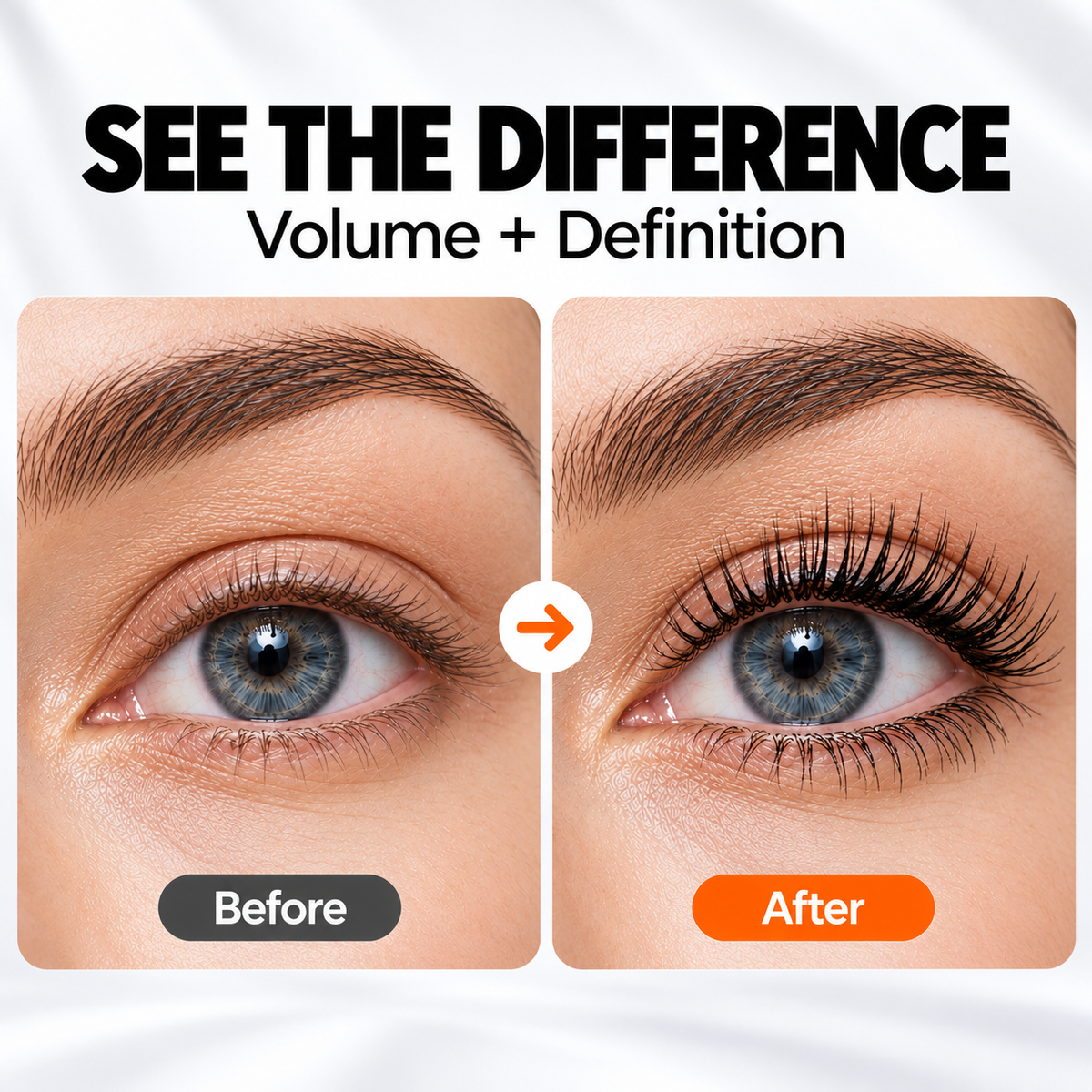 ✨ Dual-Material Mascara – Volumizing, Lengthening & Lash-Defining Formula