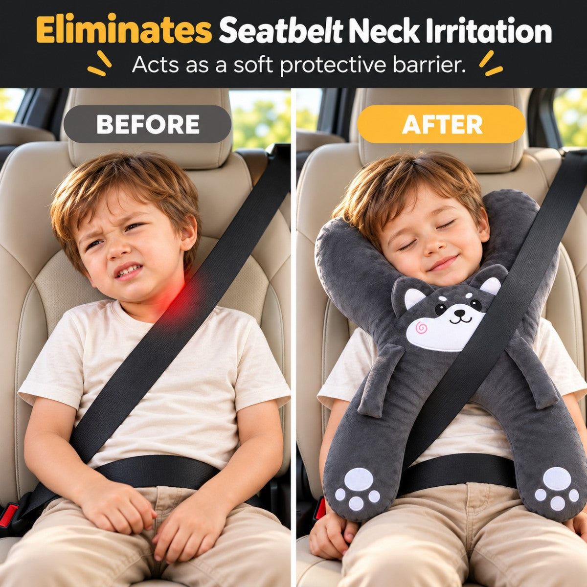 🚗Kids H‑Shape Car Travel Neck Pillow 🐼