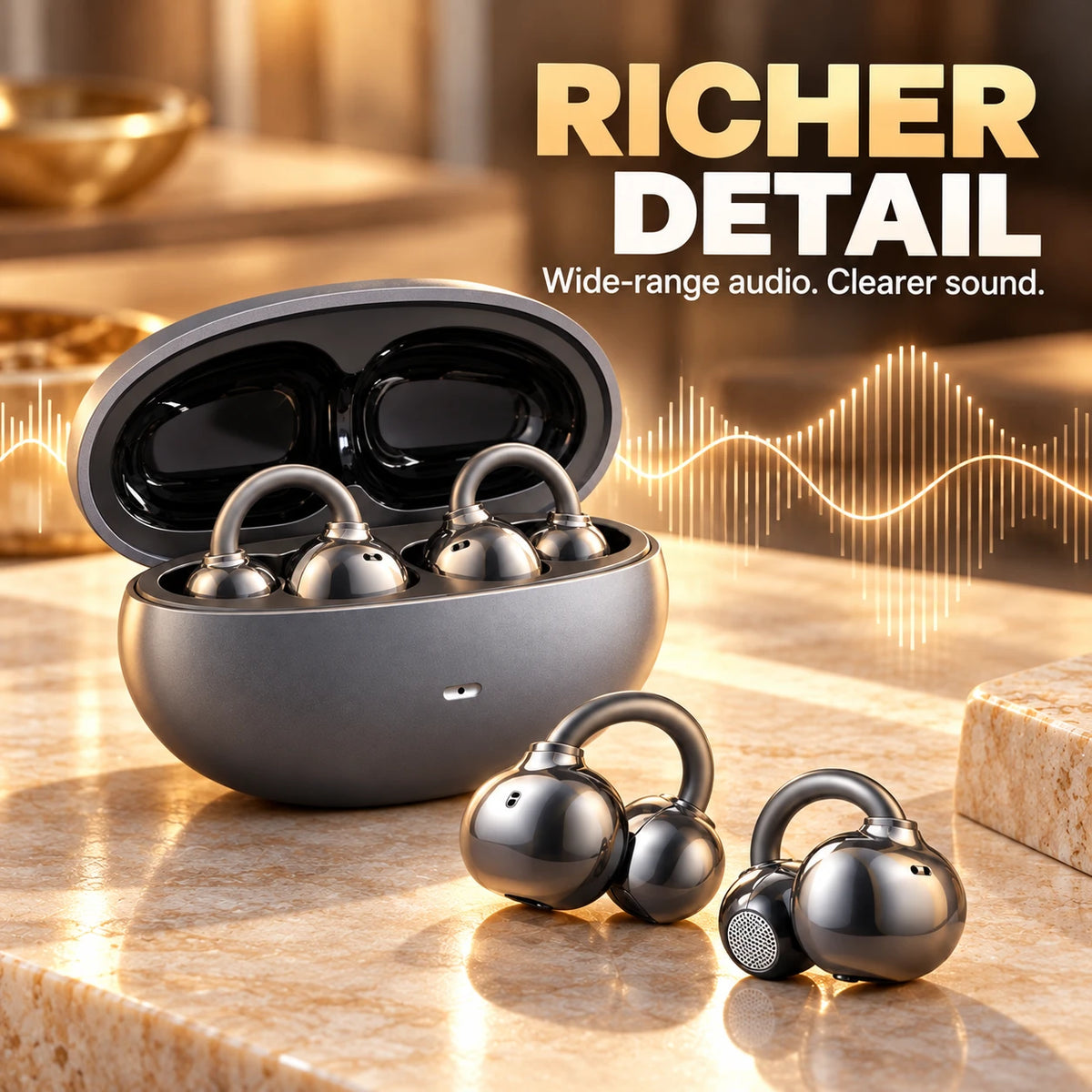 Open-Ear Clip Earbuds 🎧 Comfortable Fit & Bluetooth 6.0 | ZavrlyNia