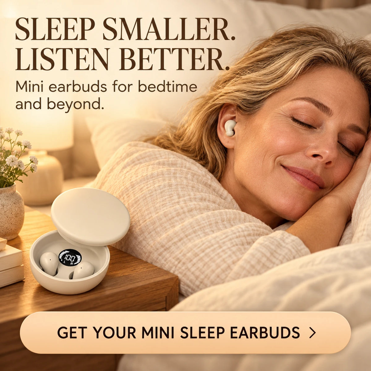 😴 Mini Sleep Earbuds | Sleep Smaller. Listen Better.