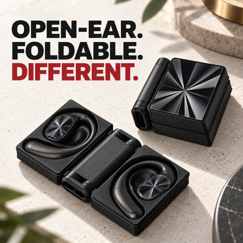 Foldable Open-Ear Earbuds | Comfortable Ear-Hook Fit & Bluetooth 6.0