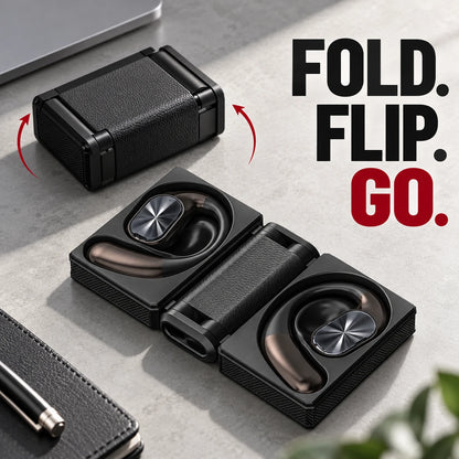 Foldable Open-Ear Earbuds | Comfortable Ear-Hook Fit & Bluetooth 6.0