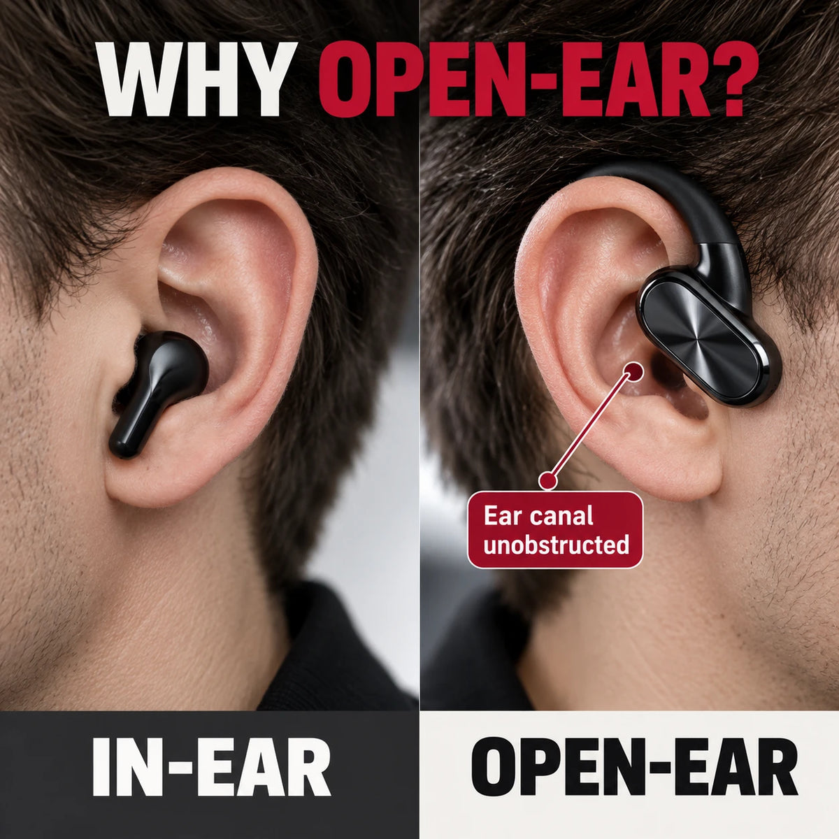 Foldable Open-Ear Earbuds | Comfortable Ear-Hook Fit & Bluetooth 6.0