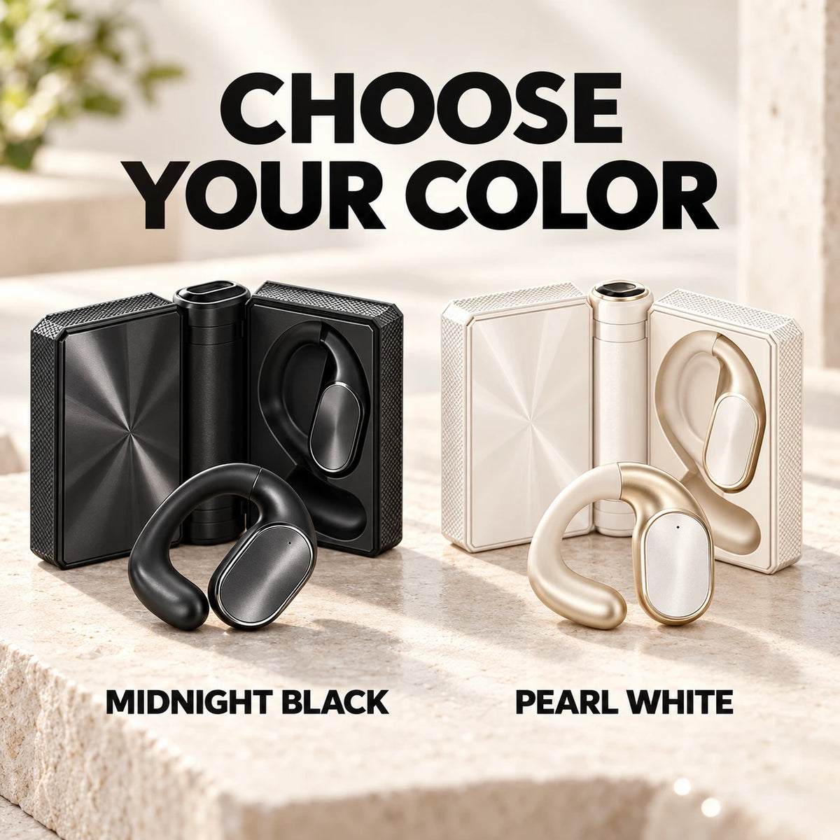 Foldable Open-Ear Earbuds | Comfortable Ear-Hook Fit & Bluetooth 6.0