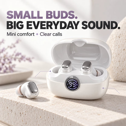 🎧 Small Buds, Big Everyday Sound | MS105 Wireless Earbuds with Clear Calls & Bluetooth 6.0