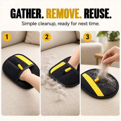 Reusable Pet Hair Remover Mitt 🐾 Quick Fur Cleanup for Sofas