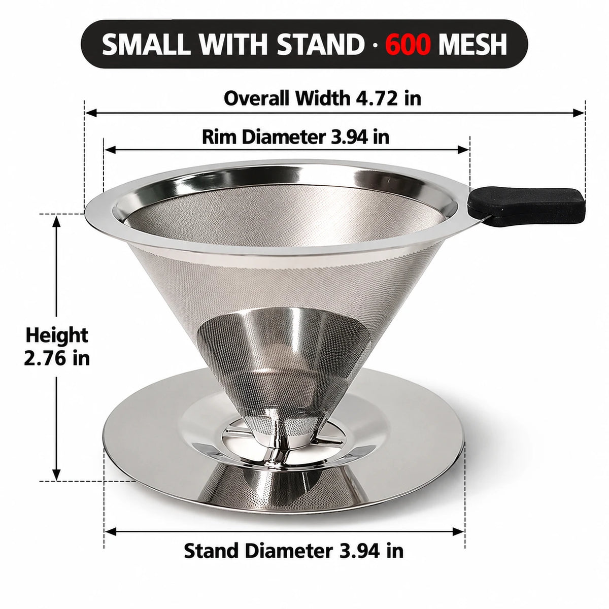 Reusable Stainless Steel Pour Over Coffee Filter for Jars| No More Disposable Paper Filters