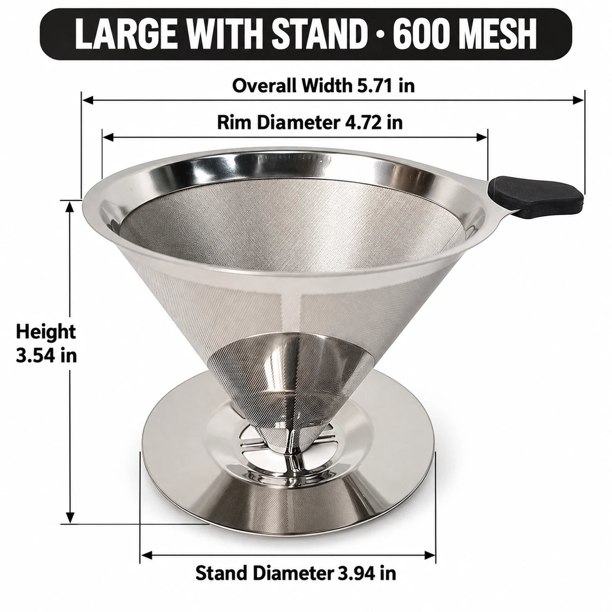 Reusable Stainless Steel Pour Over Coffee Filter for Jars| No More Disposable Paper Filters