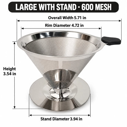 Reusable Stainless Steel Pour Over Coffee Filter for Jars| No More Disposable Paper Filters