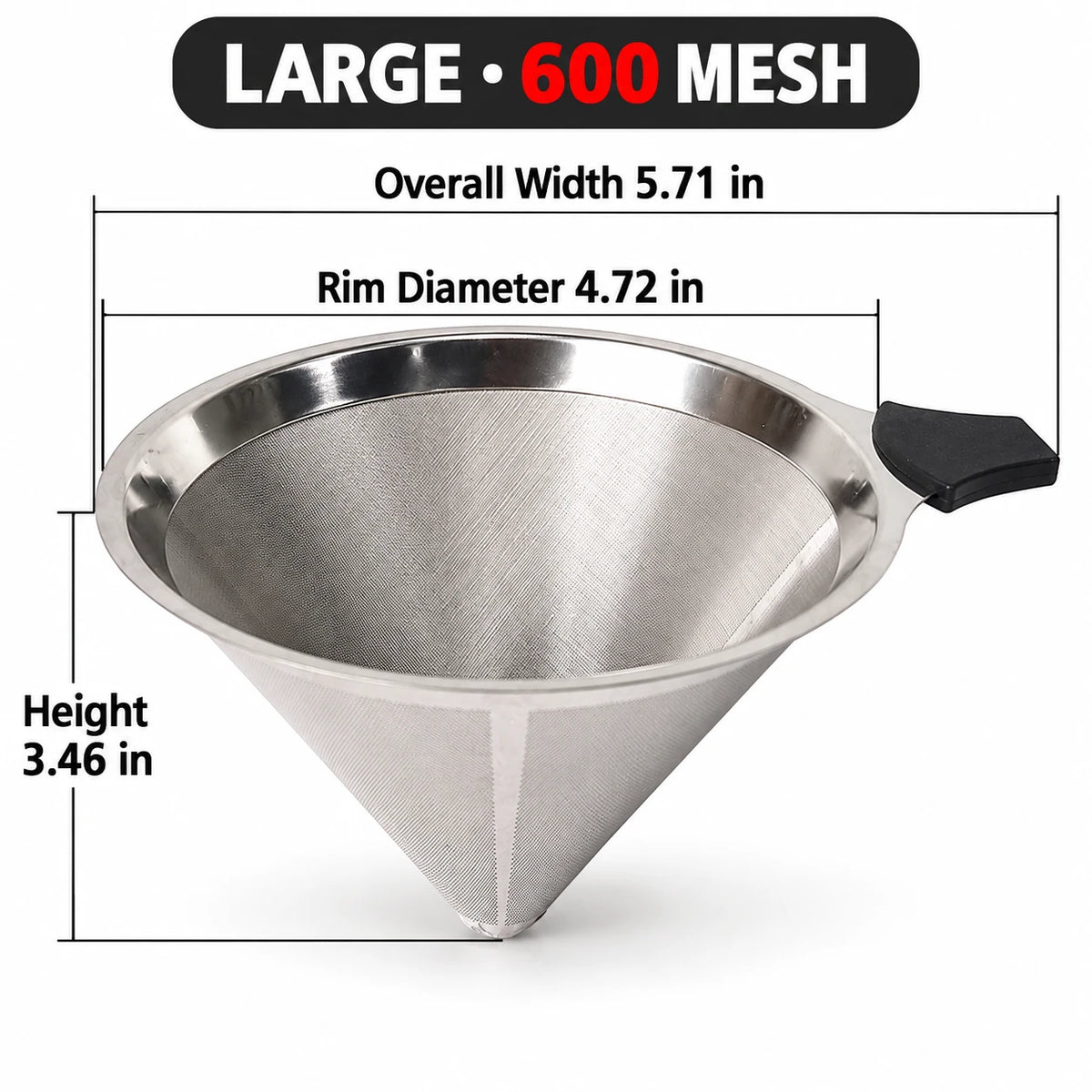 Reusable Stainless Steel Pour Over Coffee Filter for Jars| No More Disposable Paper Filters