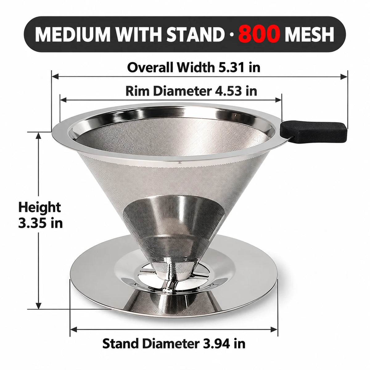 Reusable Stainless Steel Pour Over Coffee Filter for Jars| No More Disposable Paper Filters