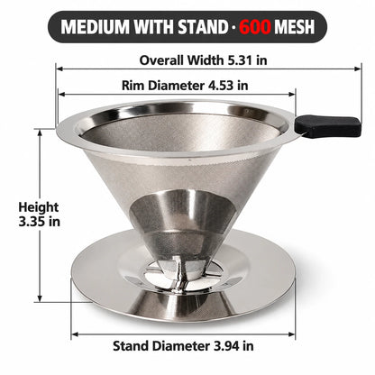 Reusable Stainless Steel Pour Over Coffee Filter for Jars| No More Disposable Paper Filters