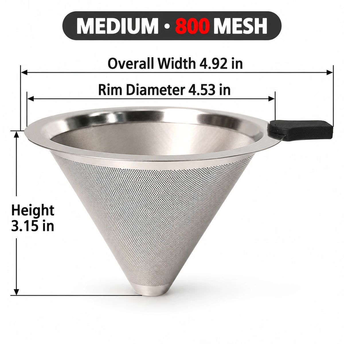Reusable Stainless Steel Pour Over Coffee Filter for Jars| No More Disposable Paper Filters