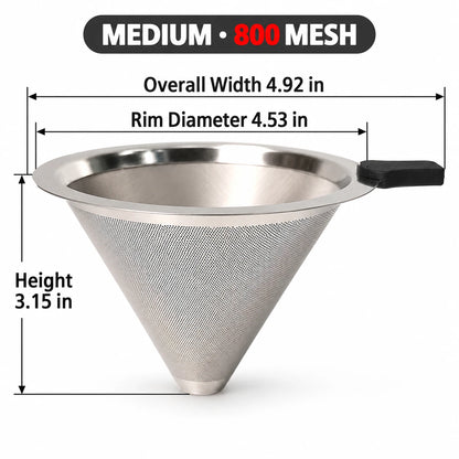 Reusable Stainless Steel Pour Over Coffee Filter for Jars| No More Disposable Paper Filters
