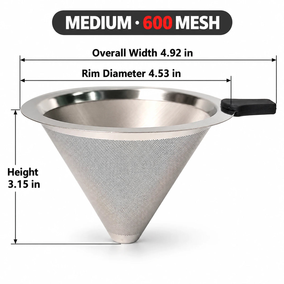 Reusable Stainless Steel Pour Over Coffee Filter for Jars| No More Disposable Paper Filters