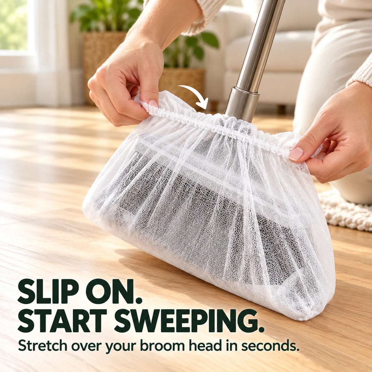 Disposable Broom Cover 🧹 Catch Hair & Dust – Easy Cleanup