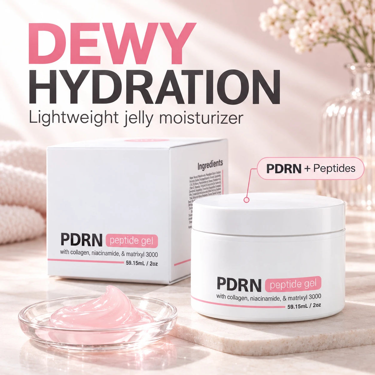 ✨ PDRN Peptide Gel Moisturizer | Lightweight Hydration & Glow