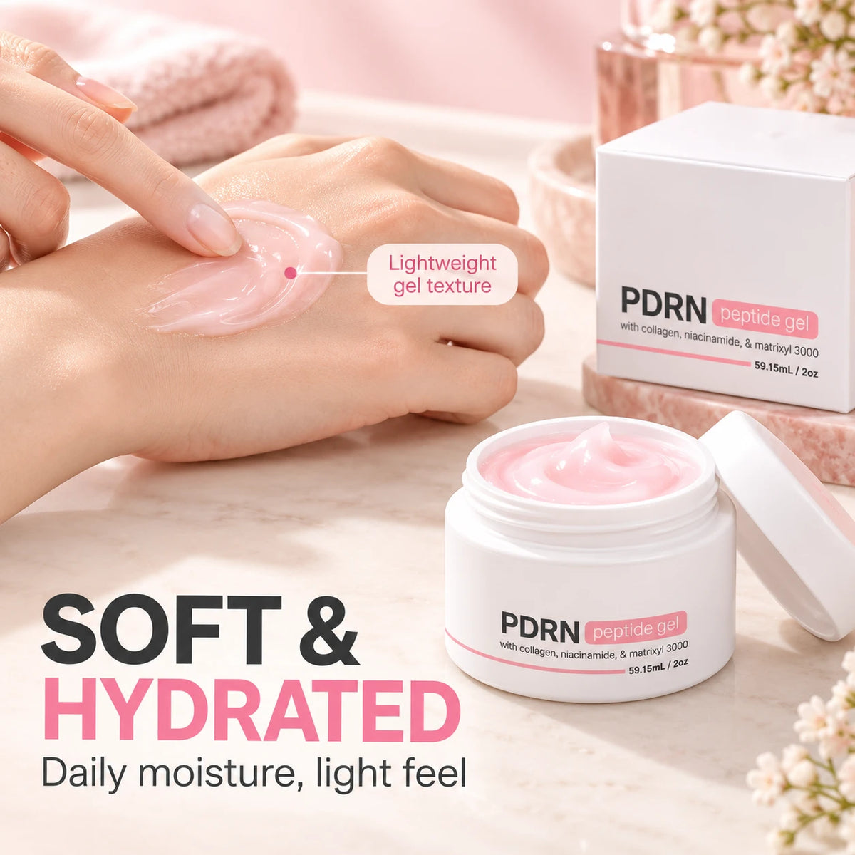 ✨ PDRN Peptide Gel Moisturizer | Lightweight Hydration & Glow