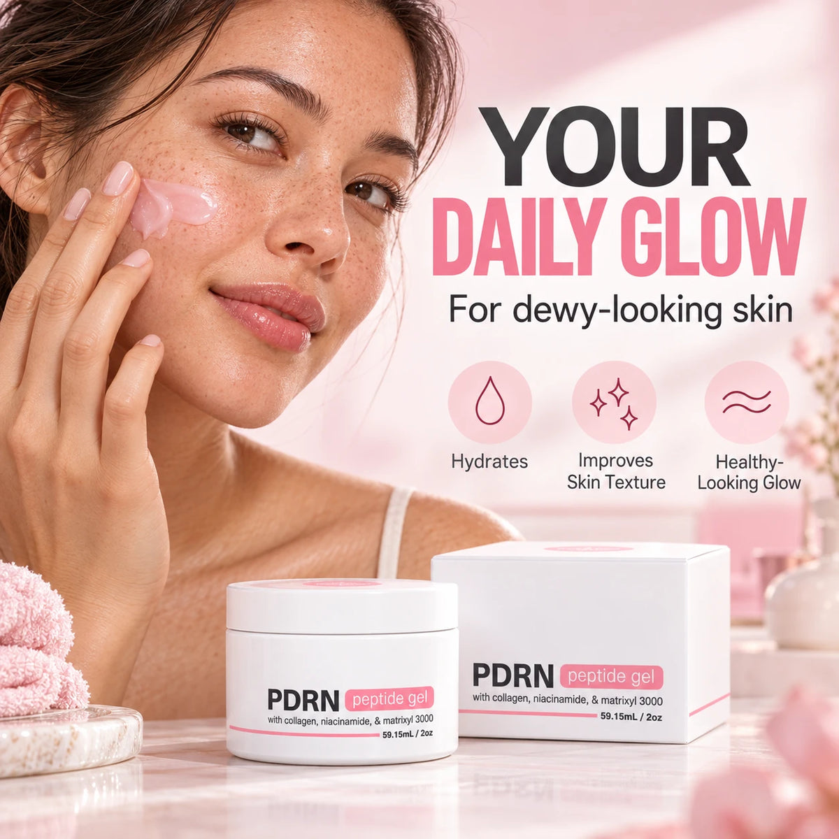 ✨ PDRN Peptide Gel Moisturizer | Lightweight Hydration & Glow