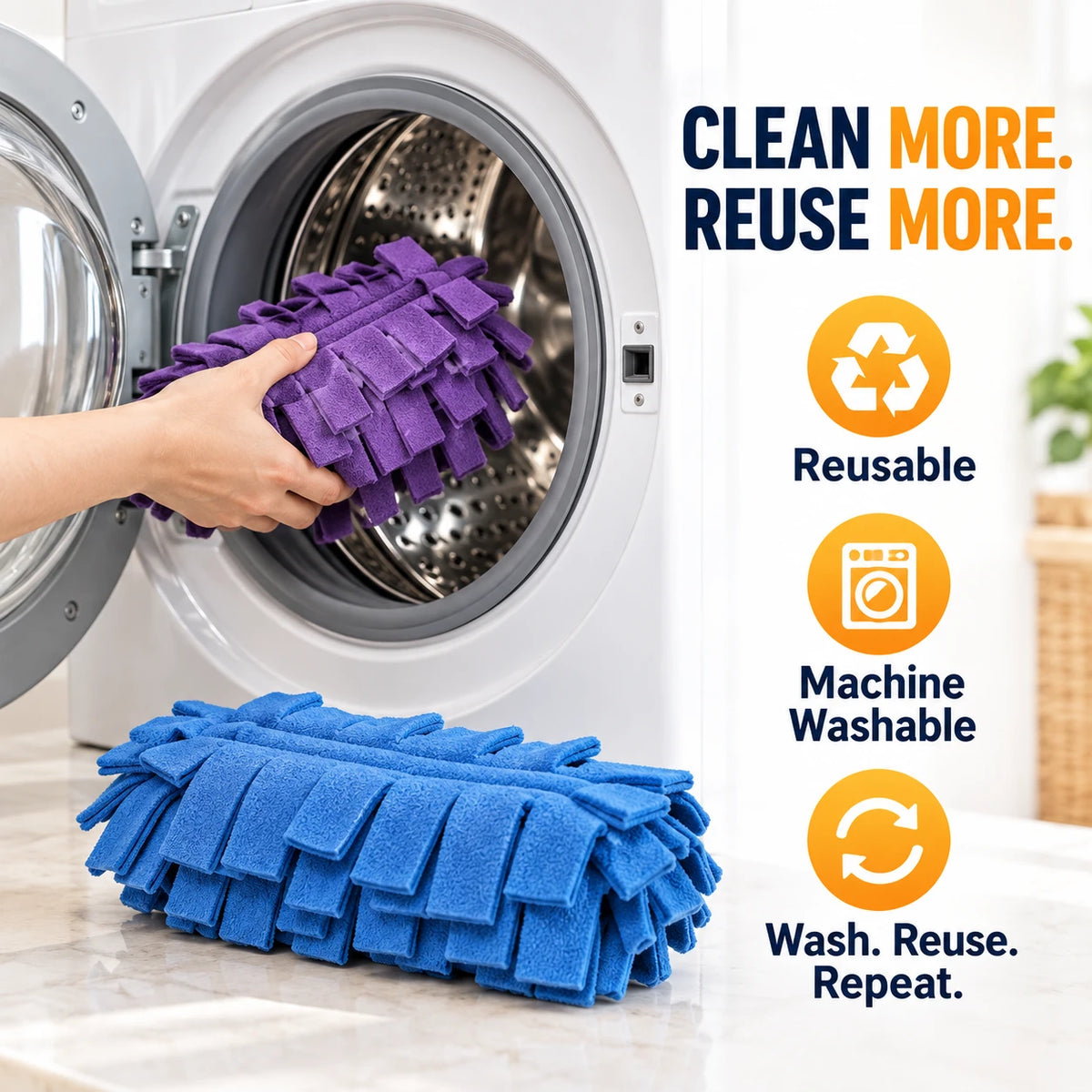 ✨ Reusable Microfiber Duster Refills, 6-Pack | Wash & Reuse