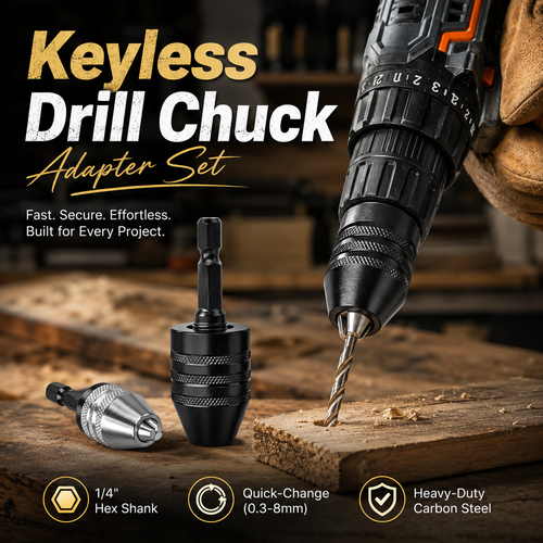 2-Piece Keyless Drill Chuck Adapter Set 🛠️⚡