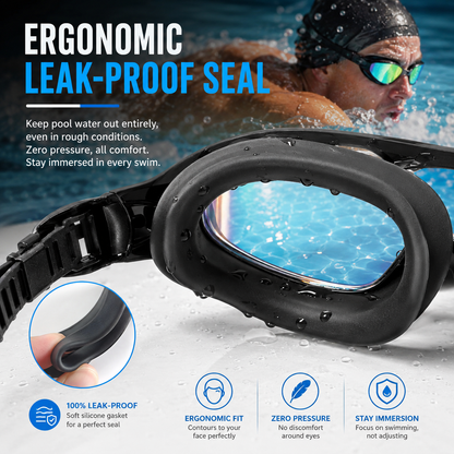 Wide View Swim Goggles with Earplugs & Nose Clip 🏊‍♂️💦