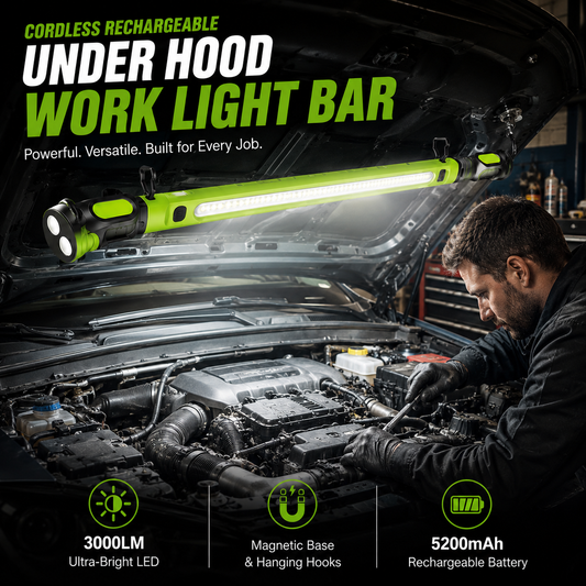 Cordless Rechargeable Under Hood Work Light Bar 💡🔧