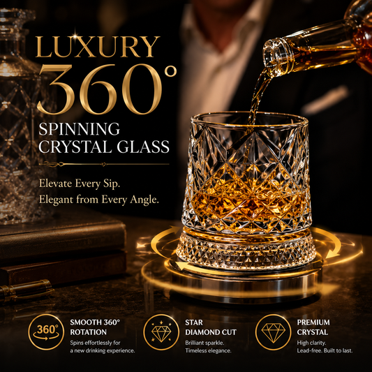 Luxury 360° Spinning Crystal Glass 💎✨