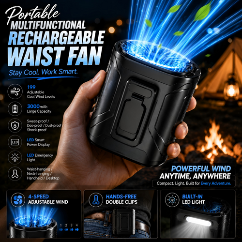 Portable Multifunctional Rechargeable Waist Fan