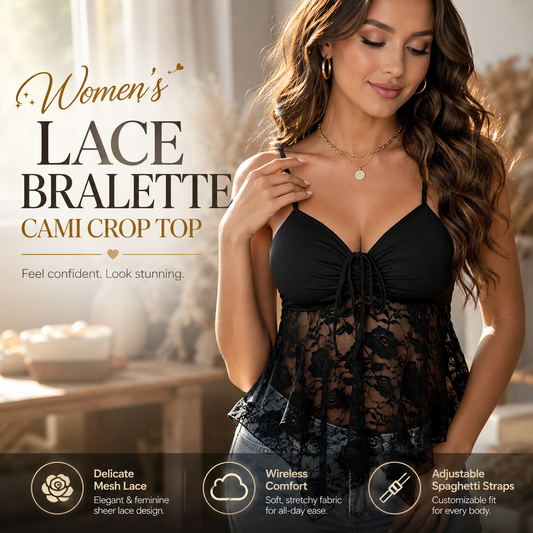 Women's Lace Bralette Cami Crop Top 🌸✨