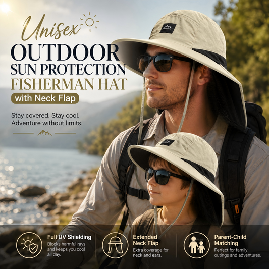 Unisex Outdoor Sun Protection Fisherman Hat with Neck Flap 🌞🧢