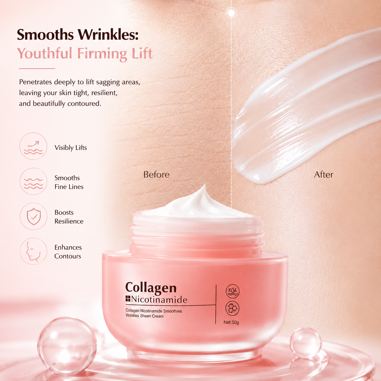 🌸 Radiant Collagen & Nicotinamide Smoothies Cream